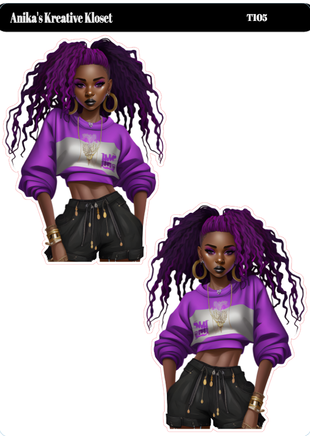 $3 Purple Dolls T101-T111