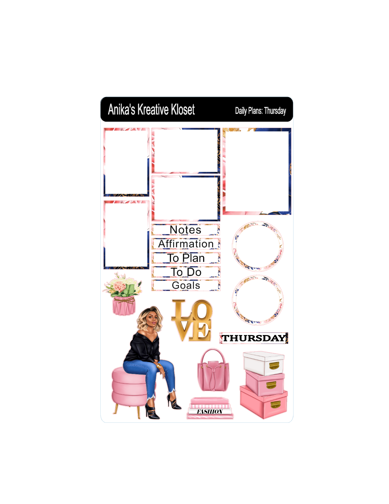 Daily Plans Sticker Sheet Color