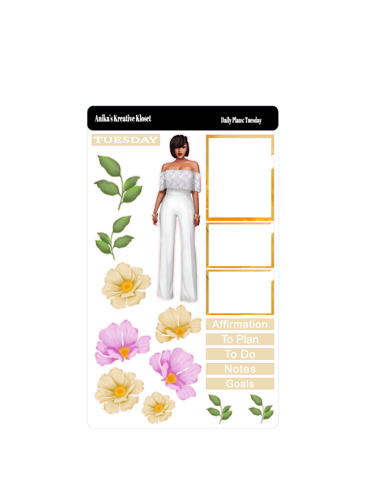 Daily Plans Sticker Sheet Color
