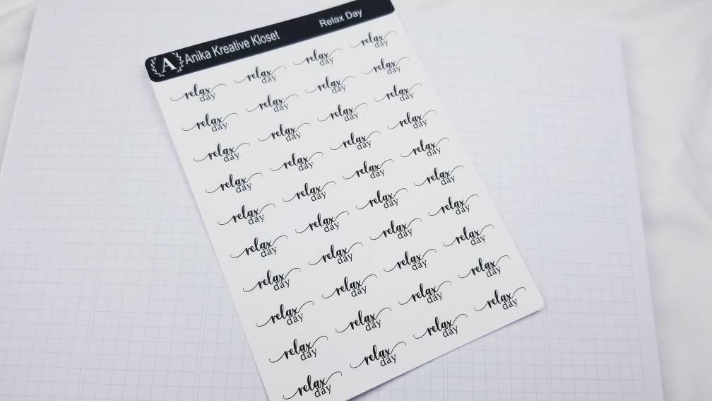 Relax Day script Planner Sticker