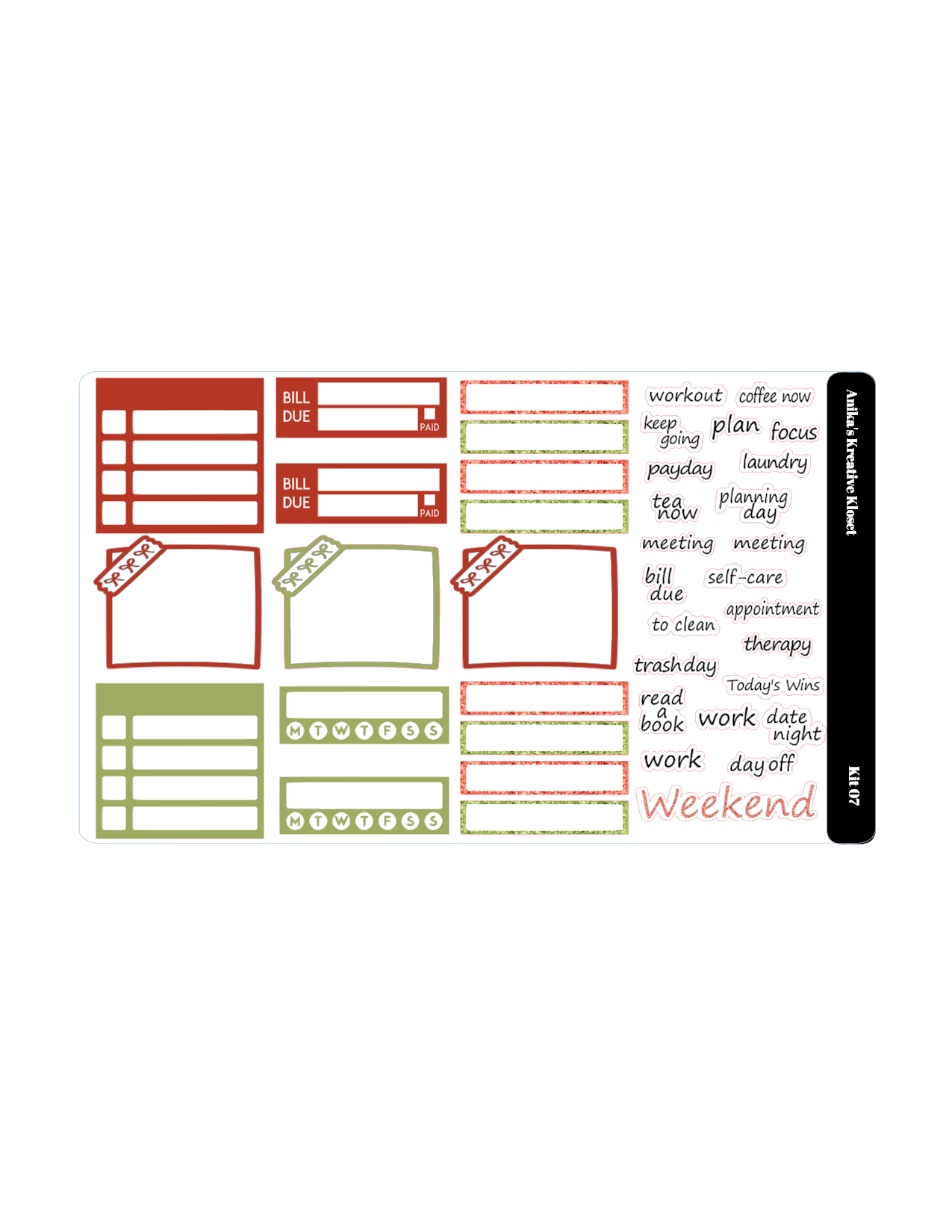 Weekly Sticker Kit 7