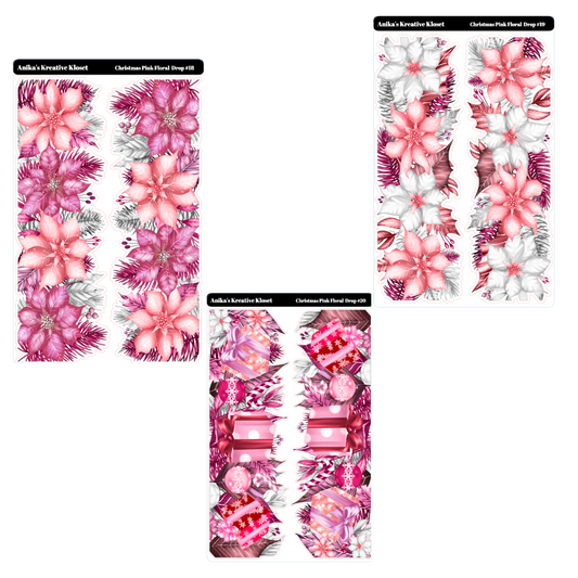 Christmas Pink Floral Drop Large