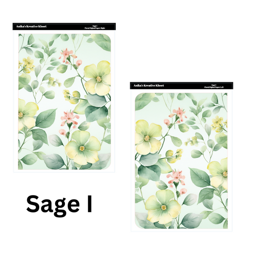 Sage Sticker Paper Bundle A5 size
