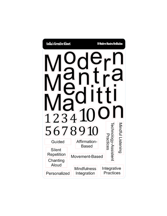 10 Modern Mantra Meditation Sticker Sheet