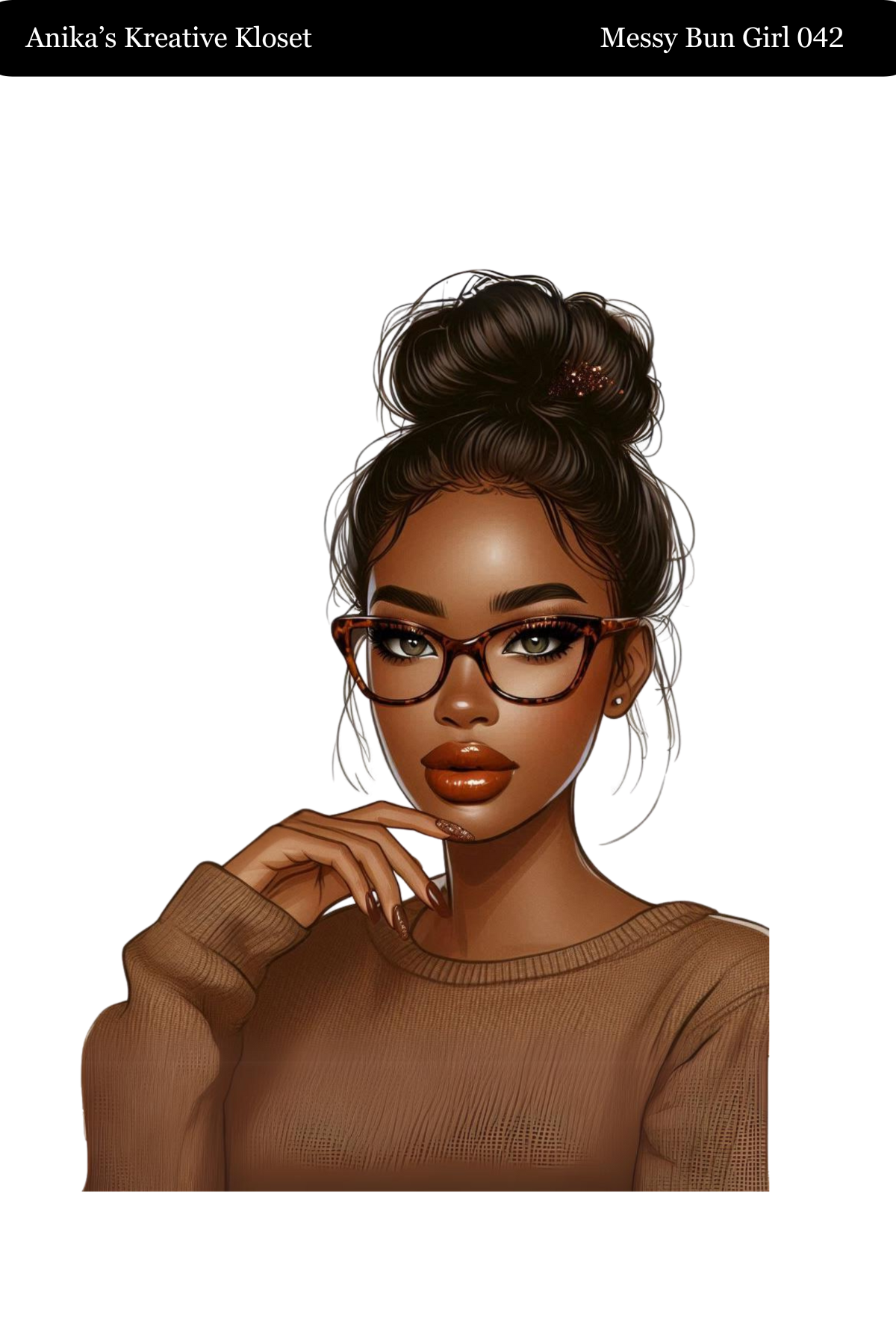 Messy Bun Girl 033-057 PET MATERIAL