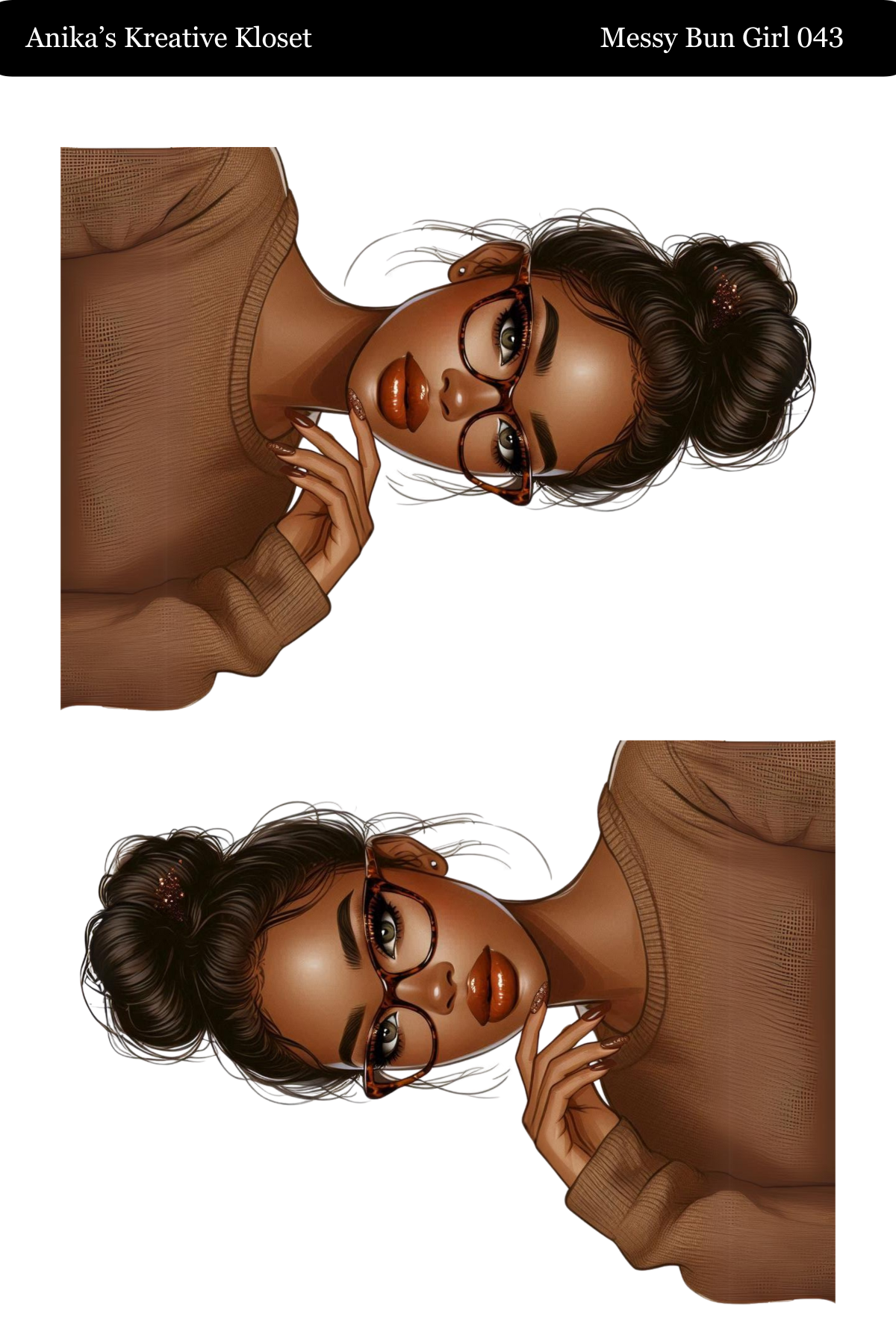 Messy Bun Girl 033-057 PET MATERIAL