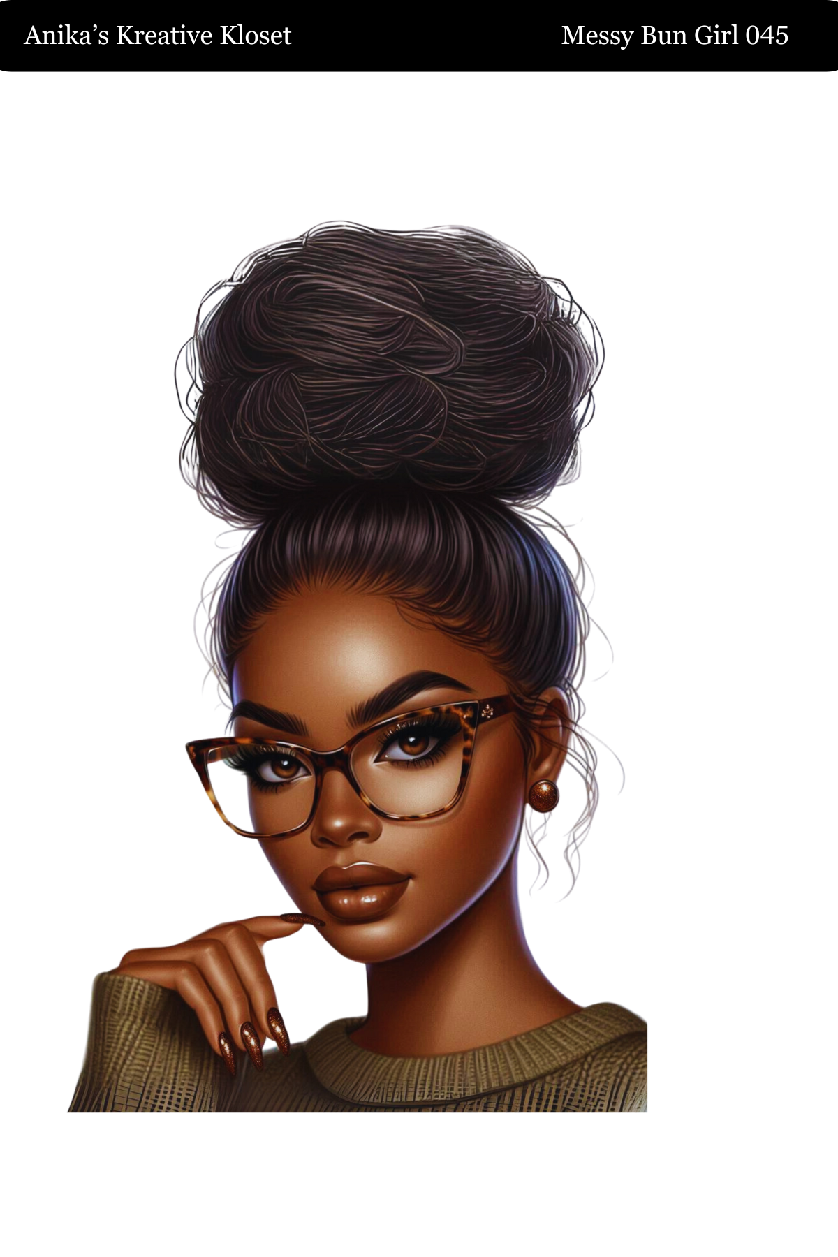 Messy Bun Girl 033-057 PET MATERIAL