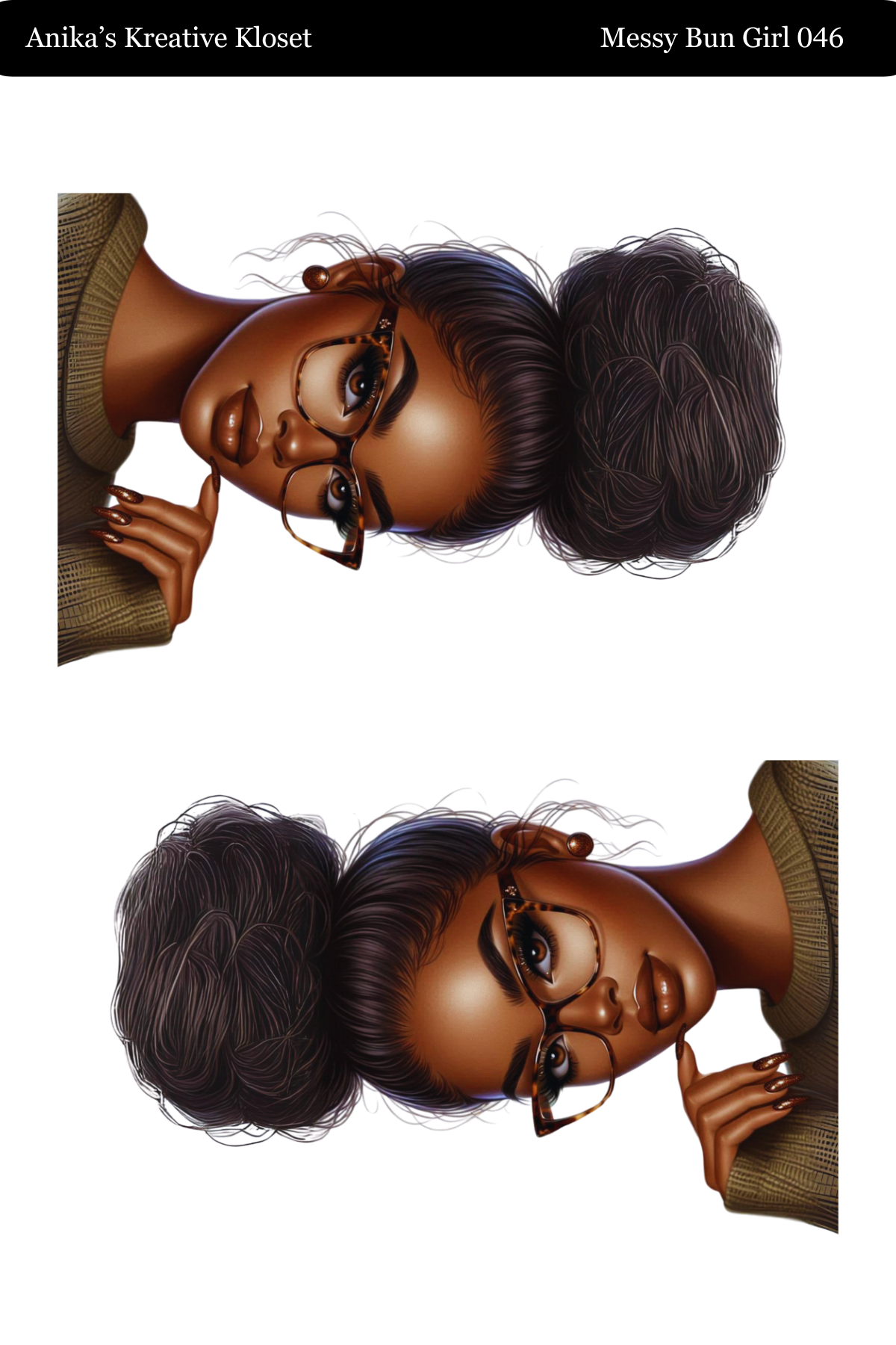 Messy Bun Girl 033-057 PET MATERIAL