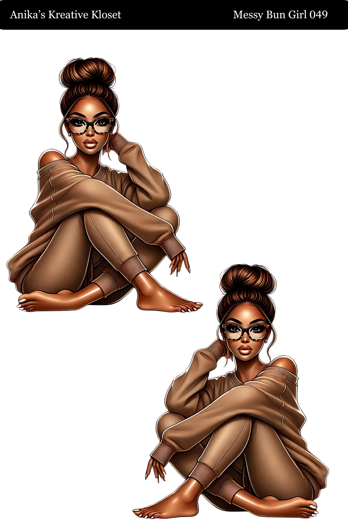 Messy Bun Girl 033-057 PET MATERIAL