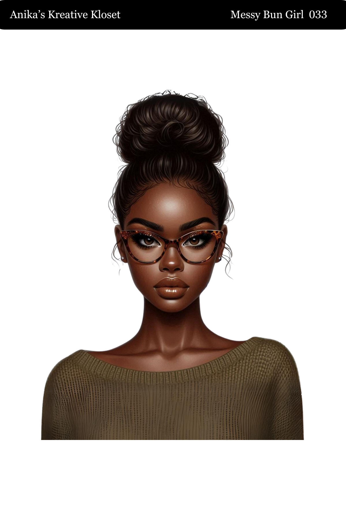 Messy Bun Girl 033-057 PET MATERIAL