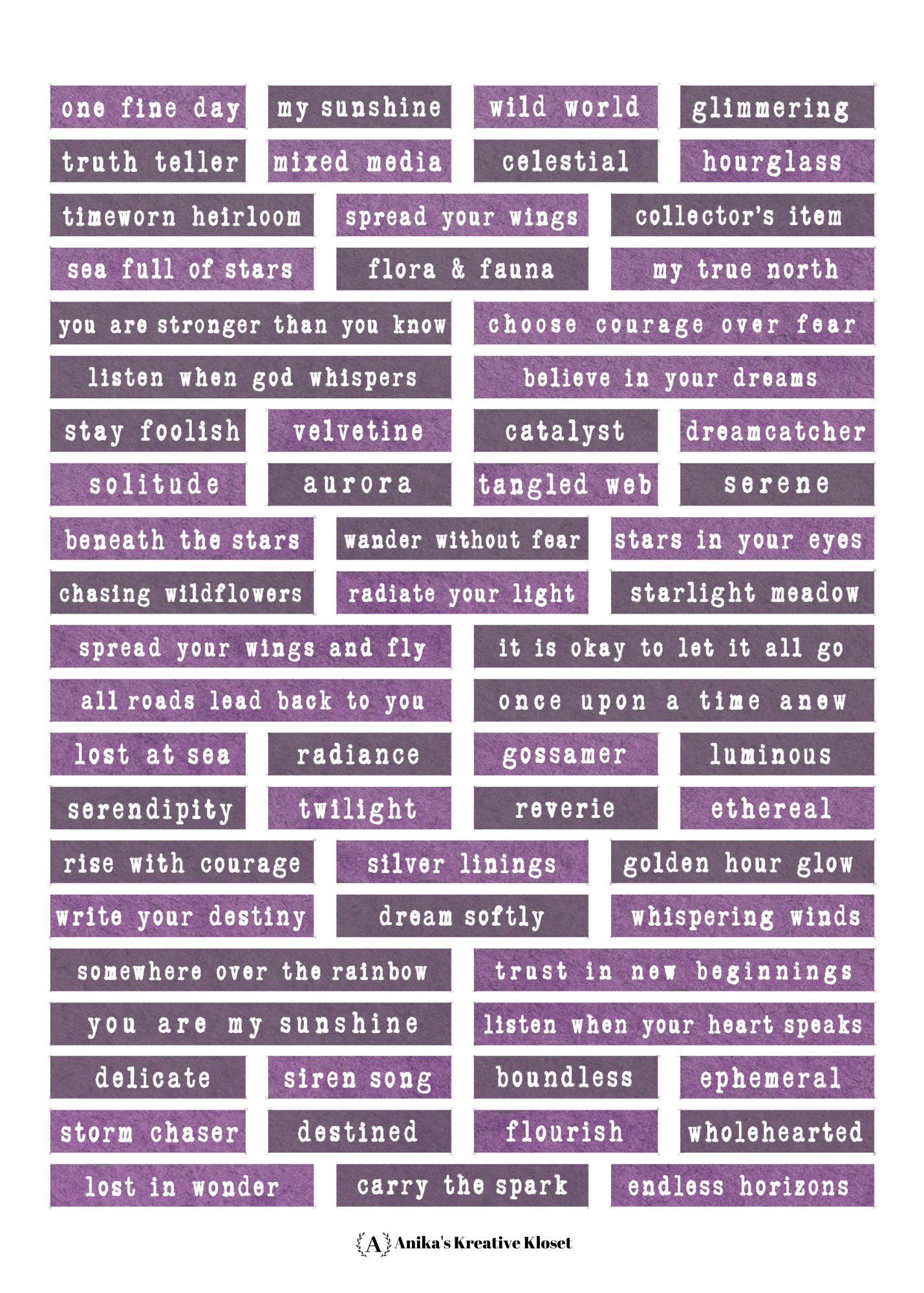 Journal word Strips: Grape
