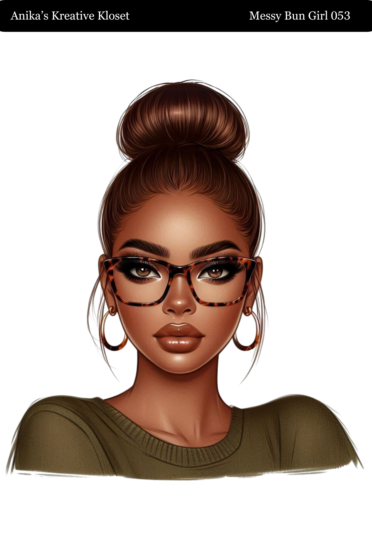Messy Bun Girl 033-057 PET MATERIAL
