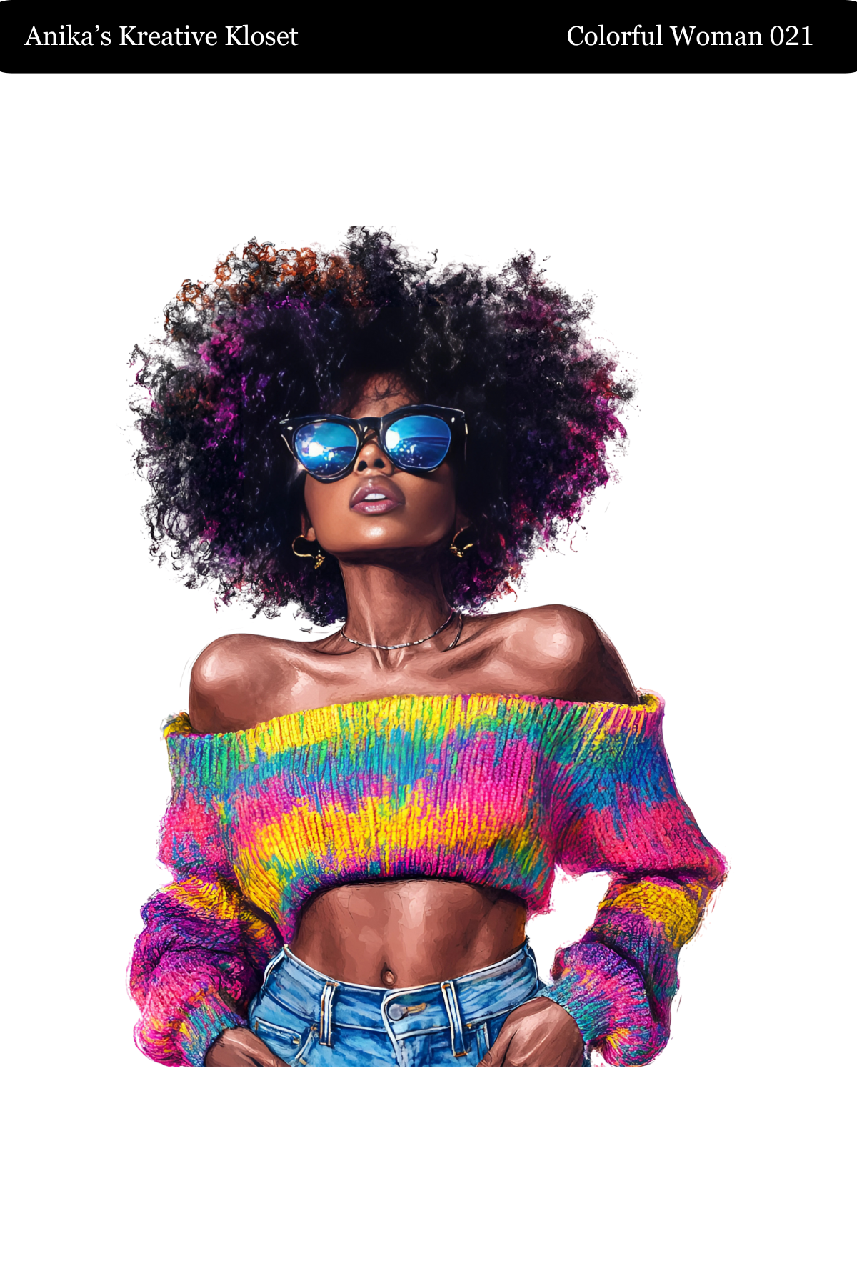 Colorful Woman Transparent