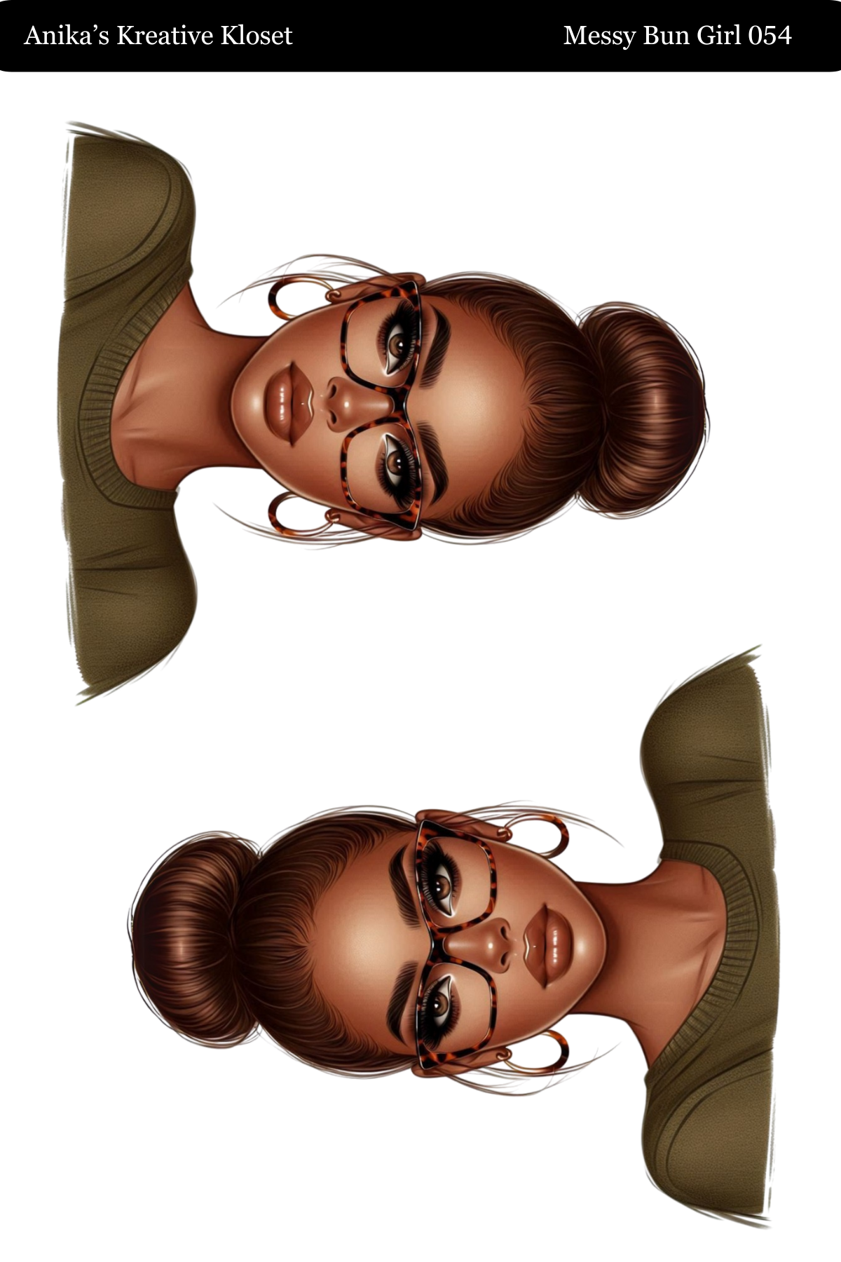 Messy Bun Girl 033-057 PET MATERIAL