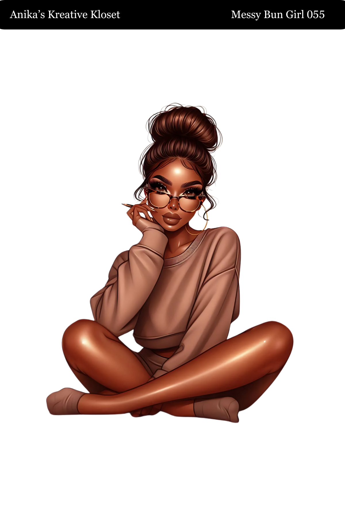 Messy Bun Girl 033-057 PET MATERIAL