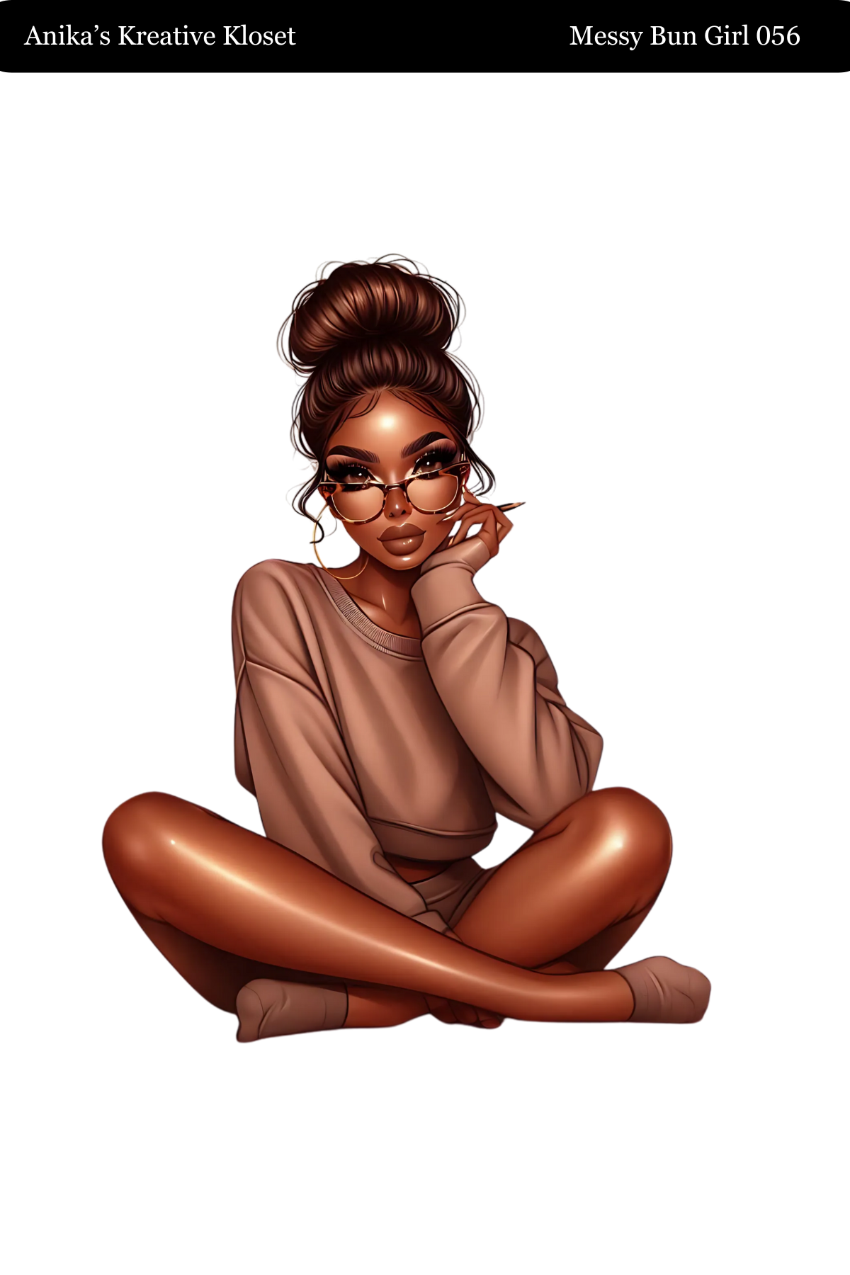 Messy Bun Girl 033-057 PET MATERIAL