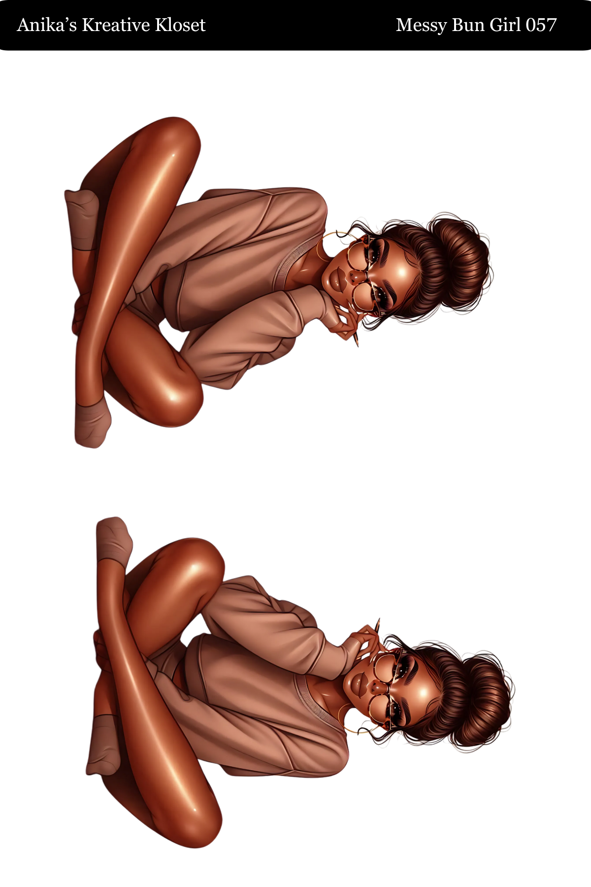 Messy Bun Girl 033-057 PET MATERIAL