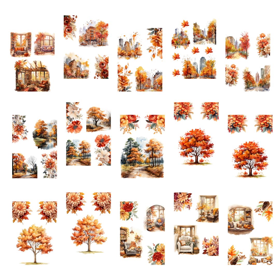 The Art of Becoming: Cozy Autumn Scenery Sticker Book