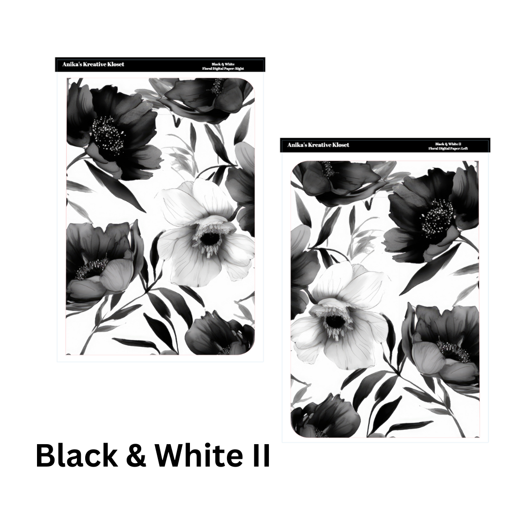 Black & White Sticker Paper A5 size