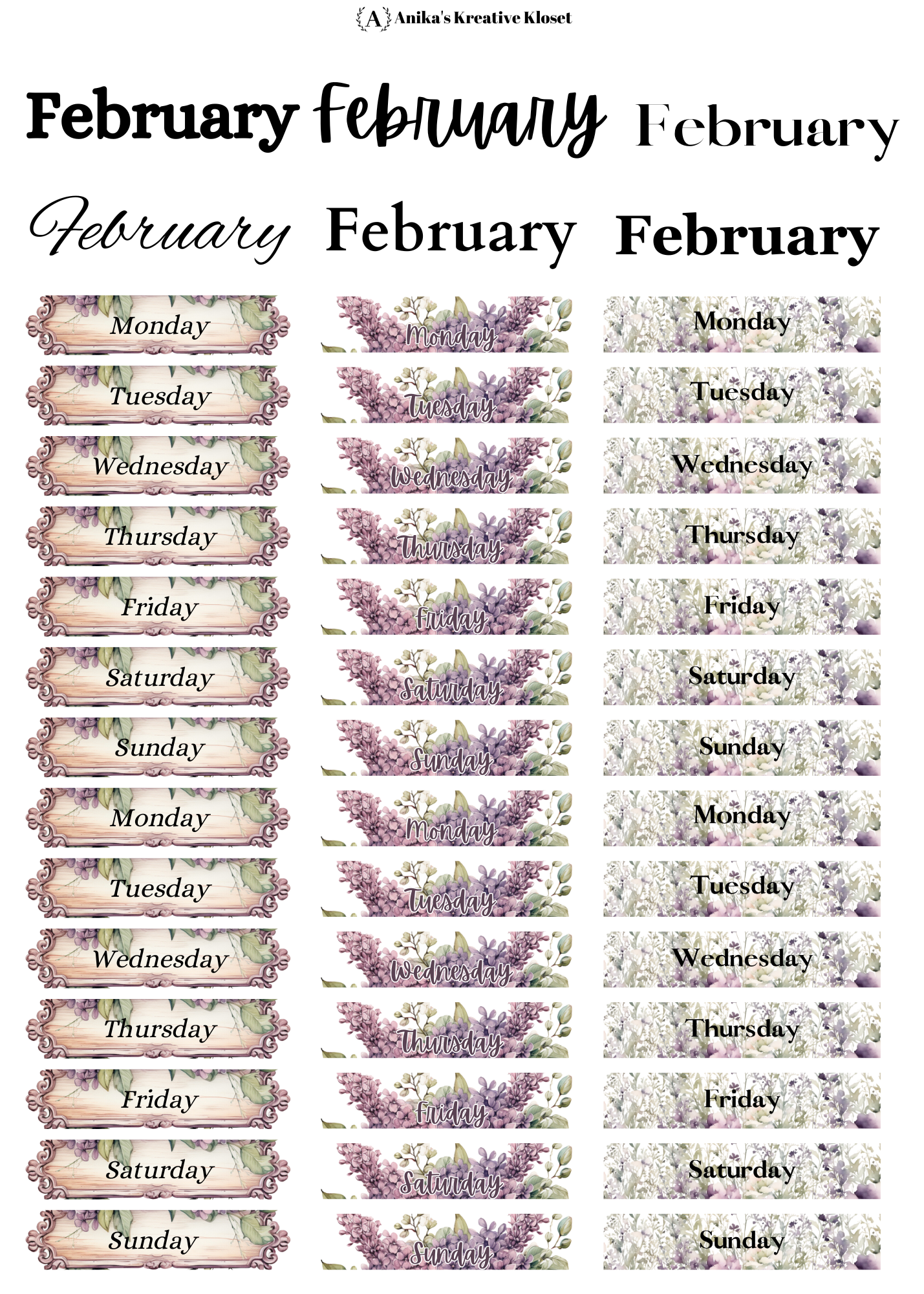 February Sticker Kit