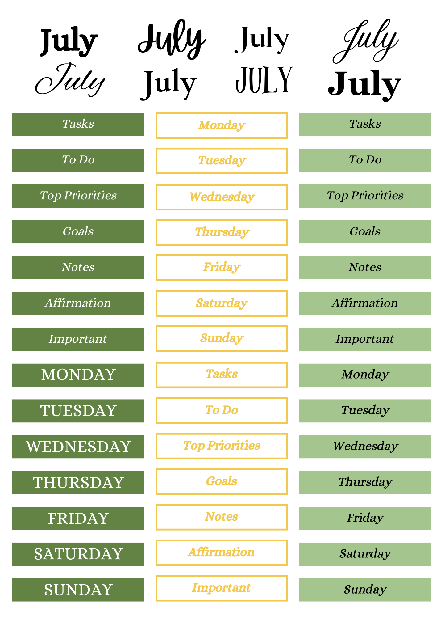 July Monthly Kit
