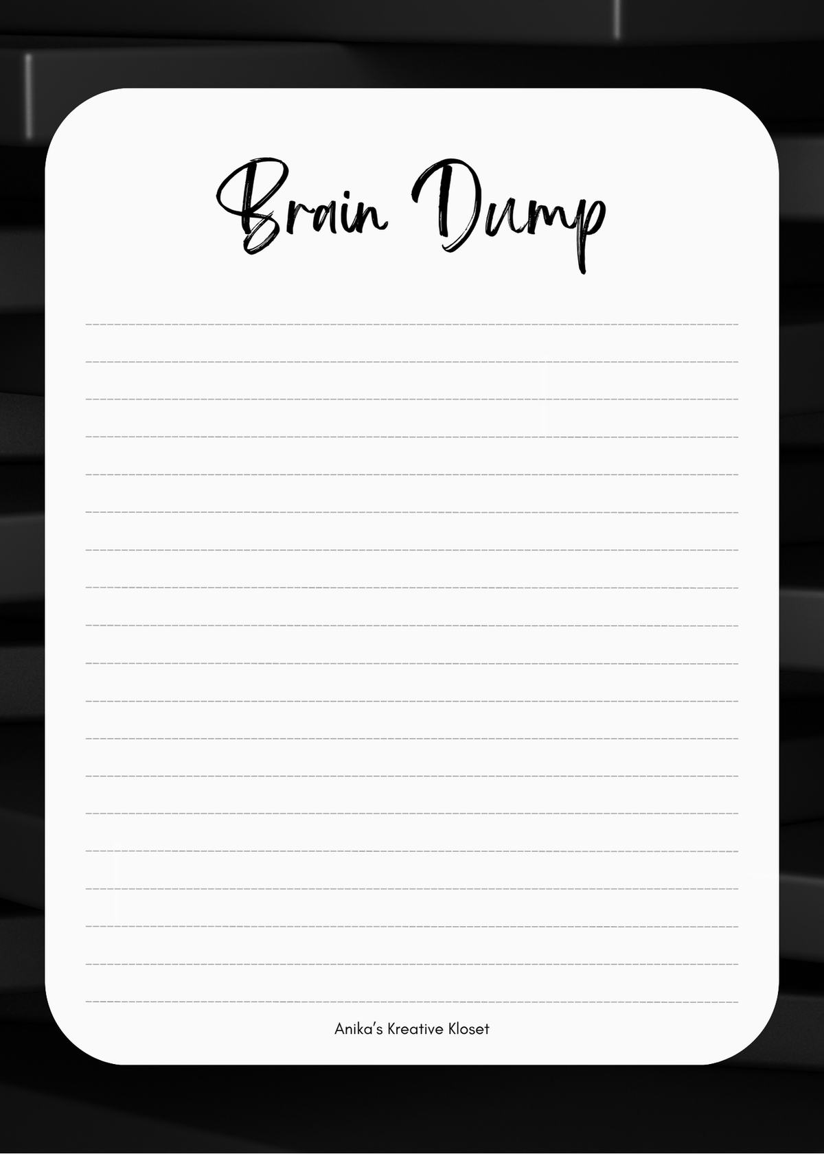 Release the Thoughts Brain Dump NotePad