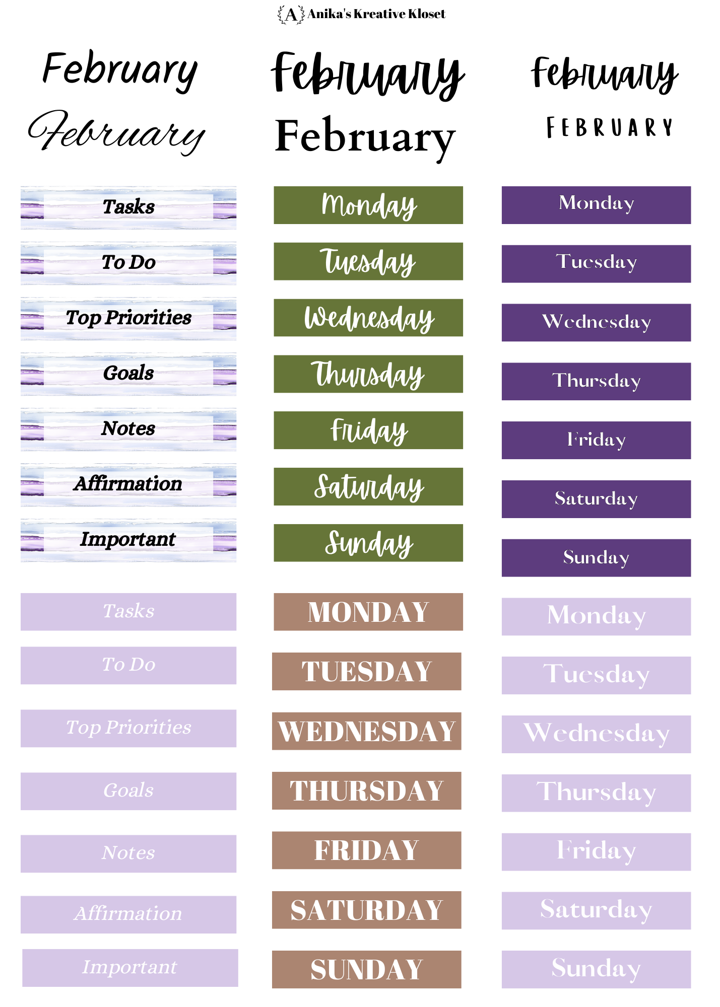 February Monthly Kit