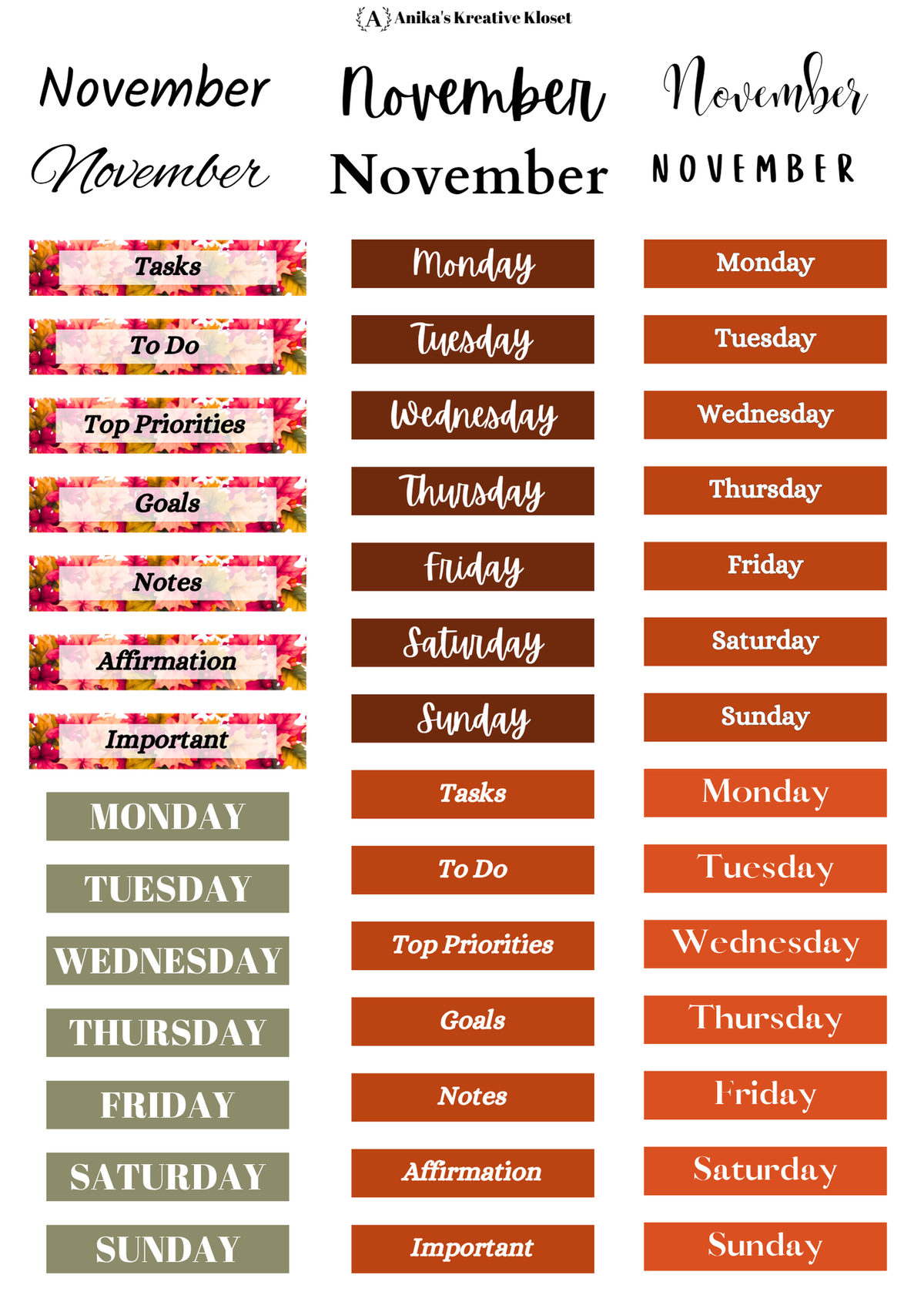 November Monthly Kit