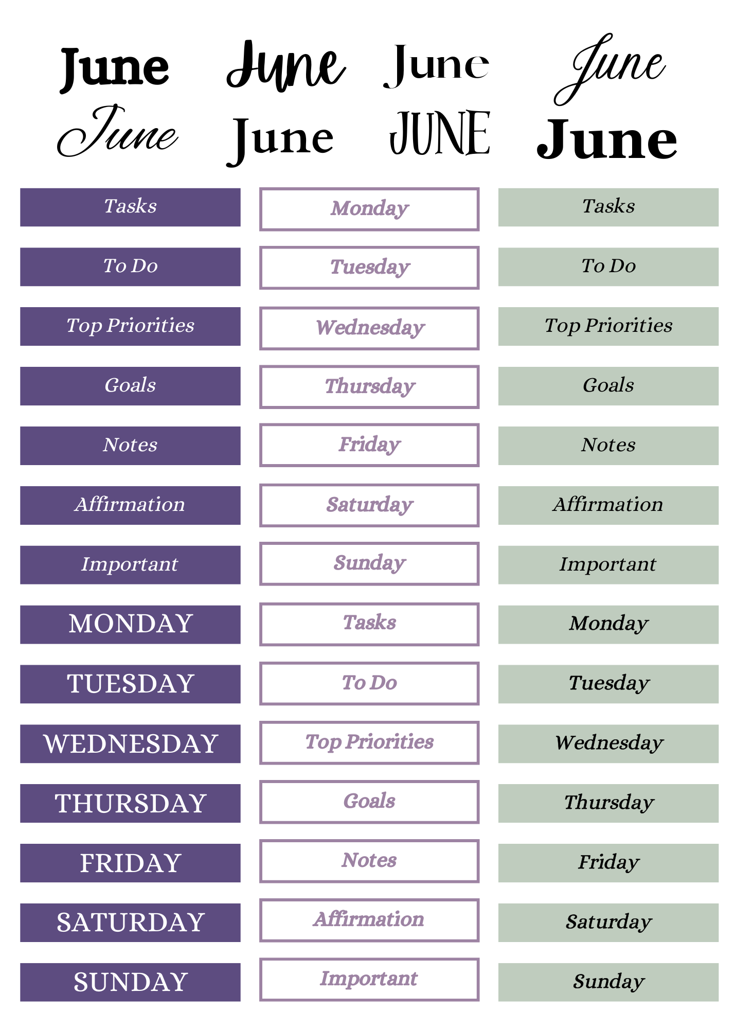 June Monthly Sticker Kit