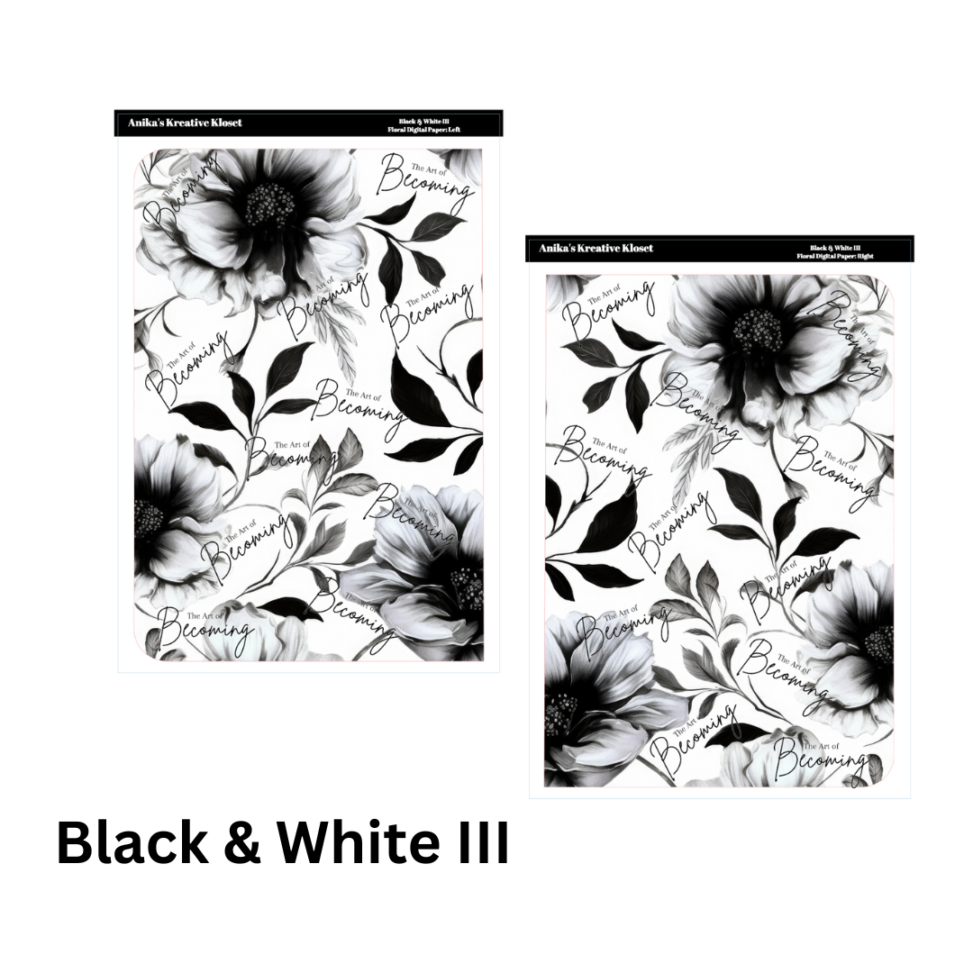 Black & White Sticker Paper A5 size