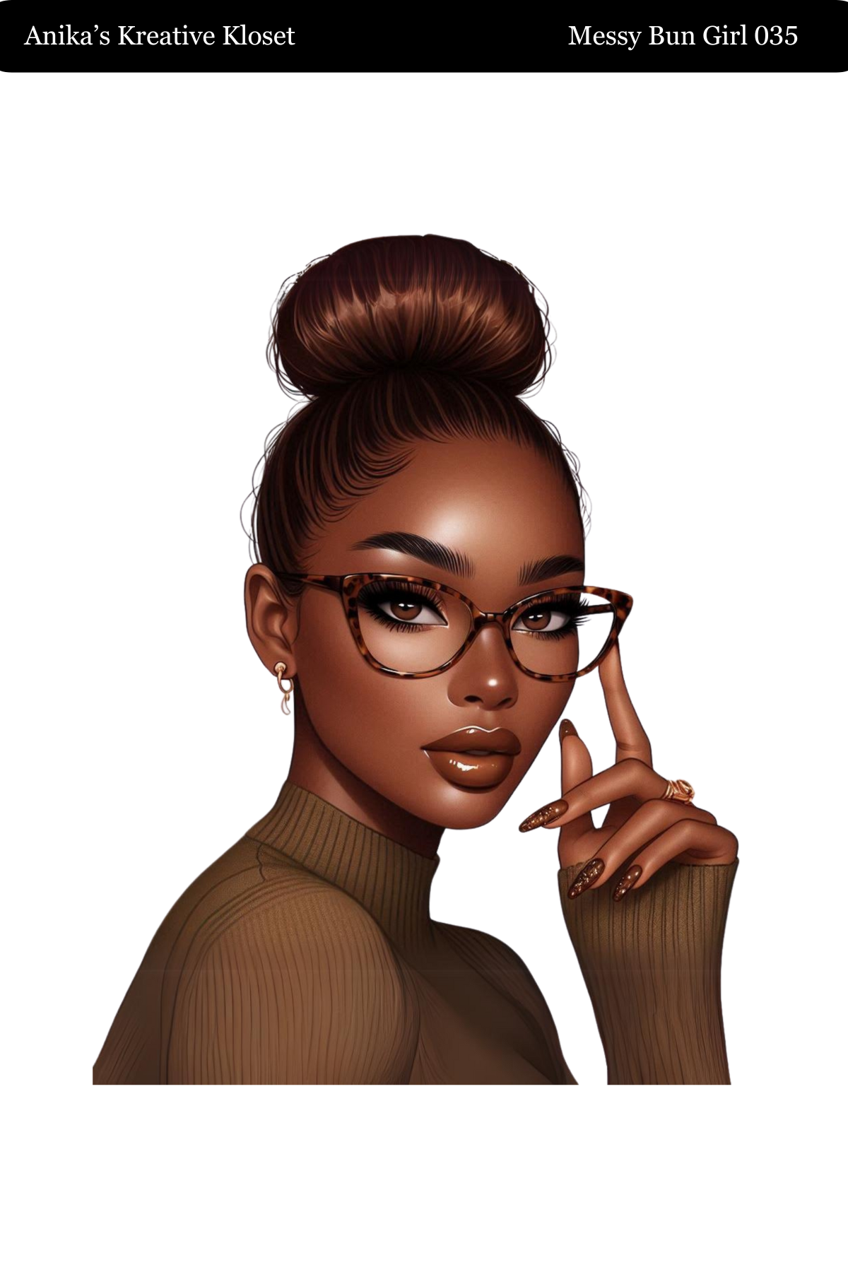 Messy Bun Girl 033-057 PET MATERIAL
