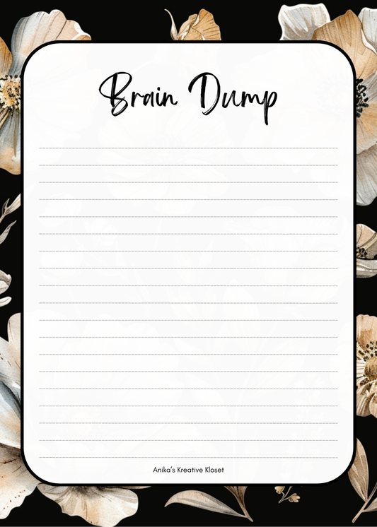 Brain Dump: Blooming Thoughts Notepad