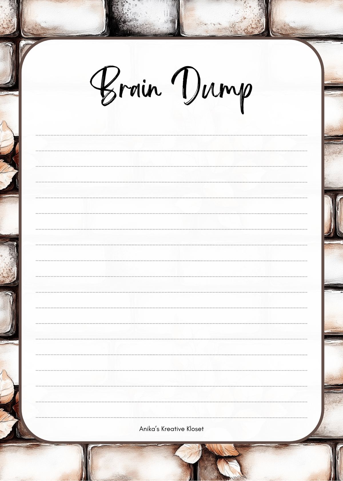 What’s On My Mind Brain Dump Notepad