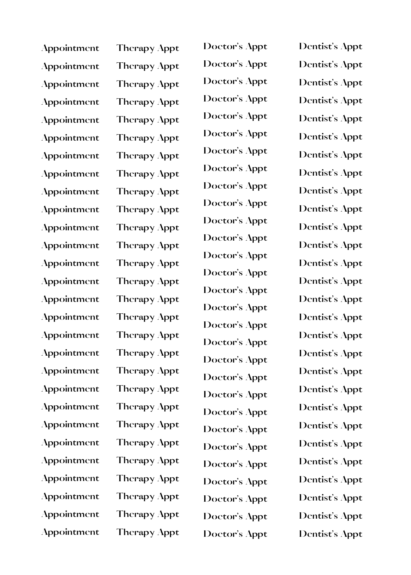 Script Sticker Vol. I