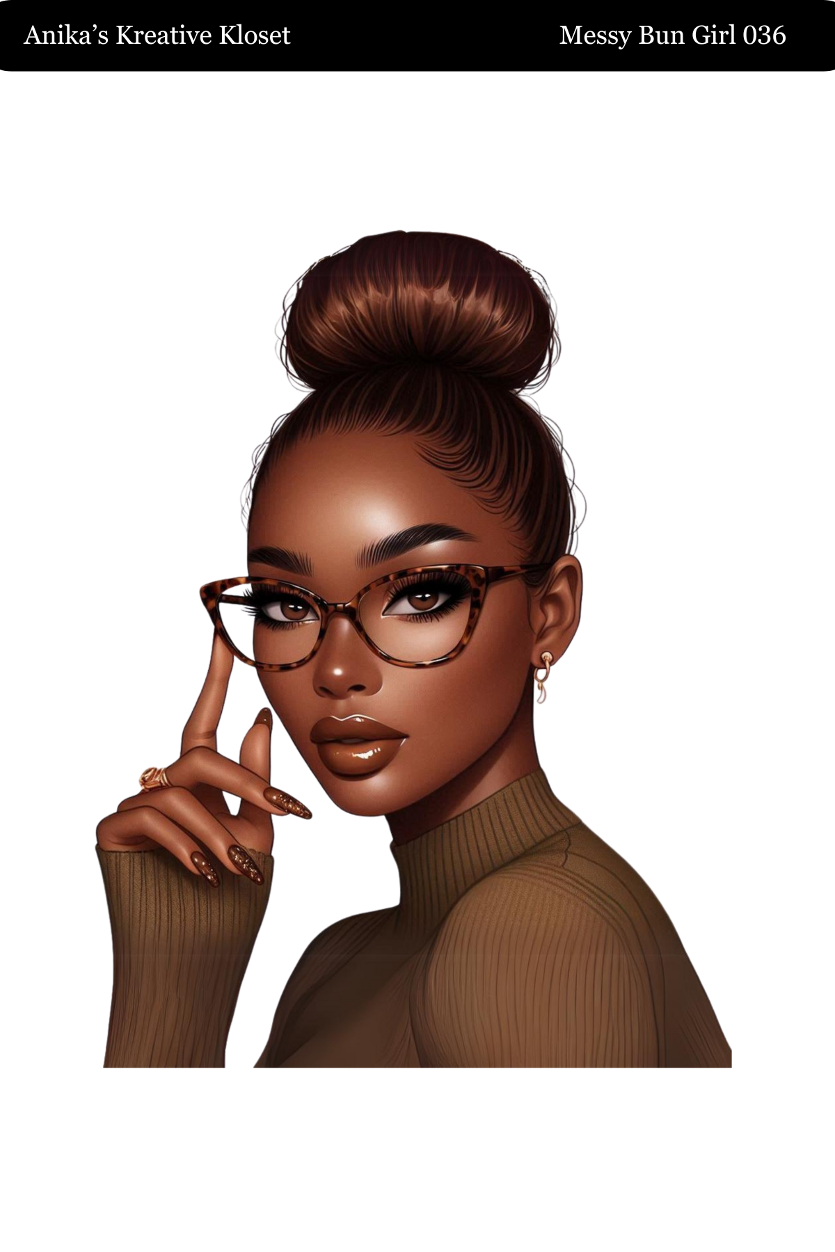 Messy Bun Girl 033-057 PET MATERIAL