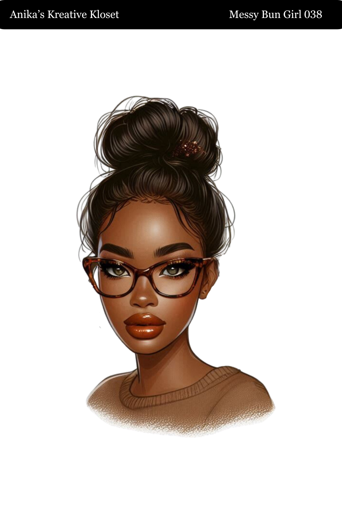 Messy Bun Girl 033-057 PET MATERIAL