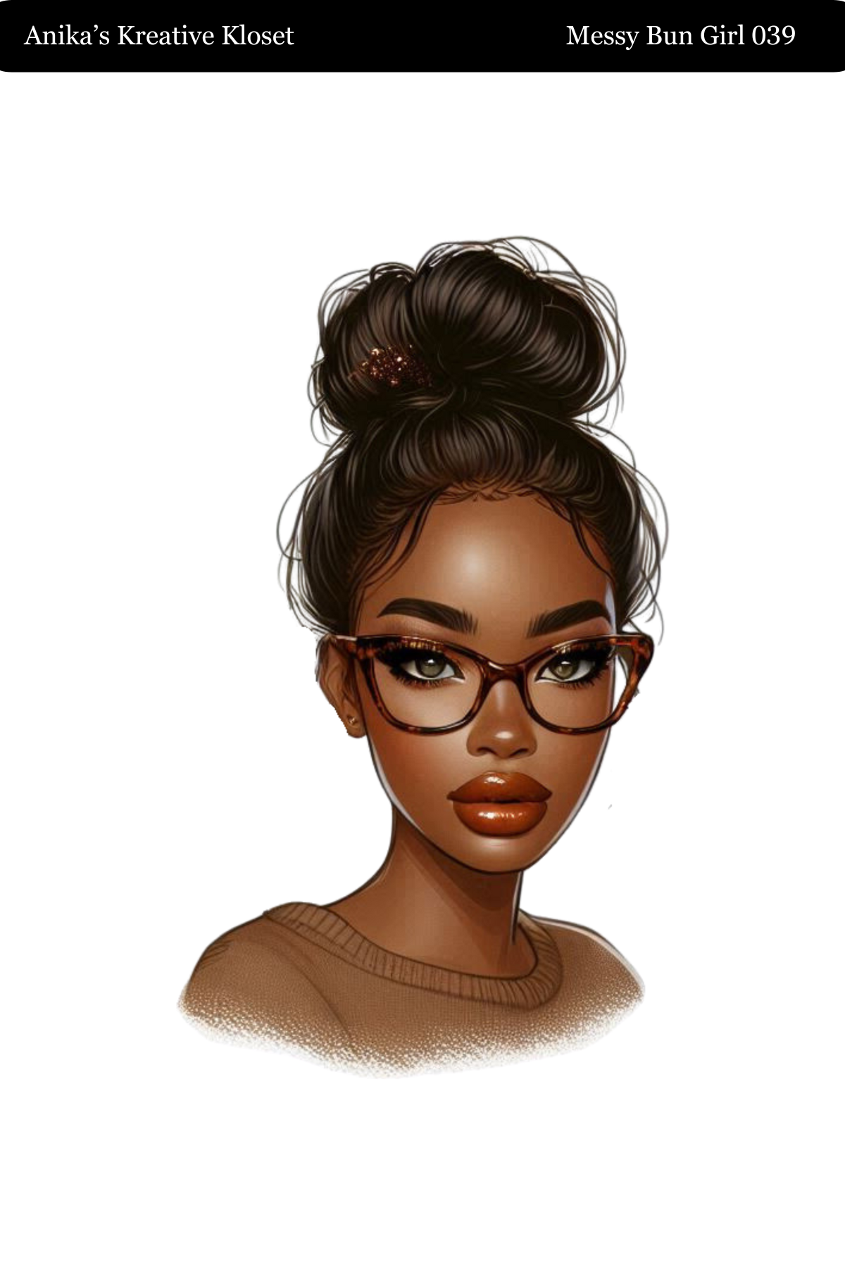 Messy Bun Girl 033-057 PET MATERIAL