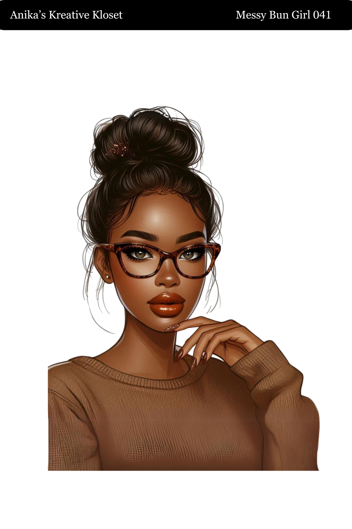 Messy Bun Girl 033-057 PET MATERIAL
