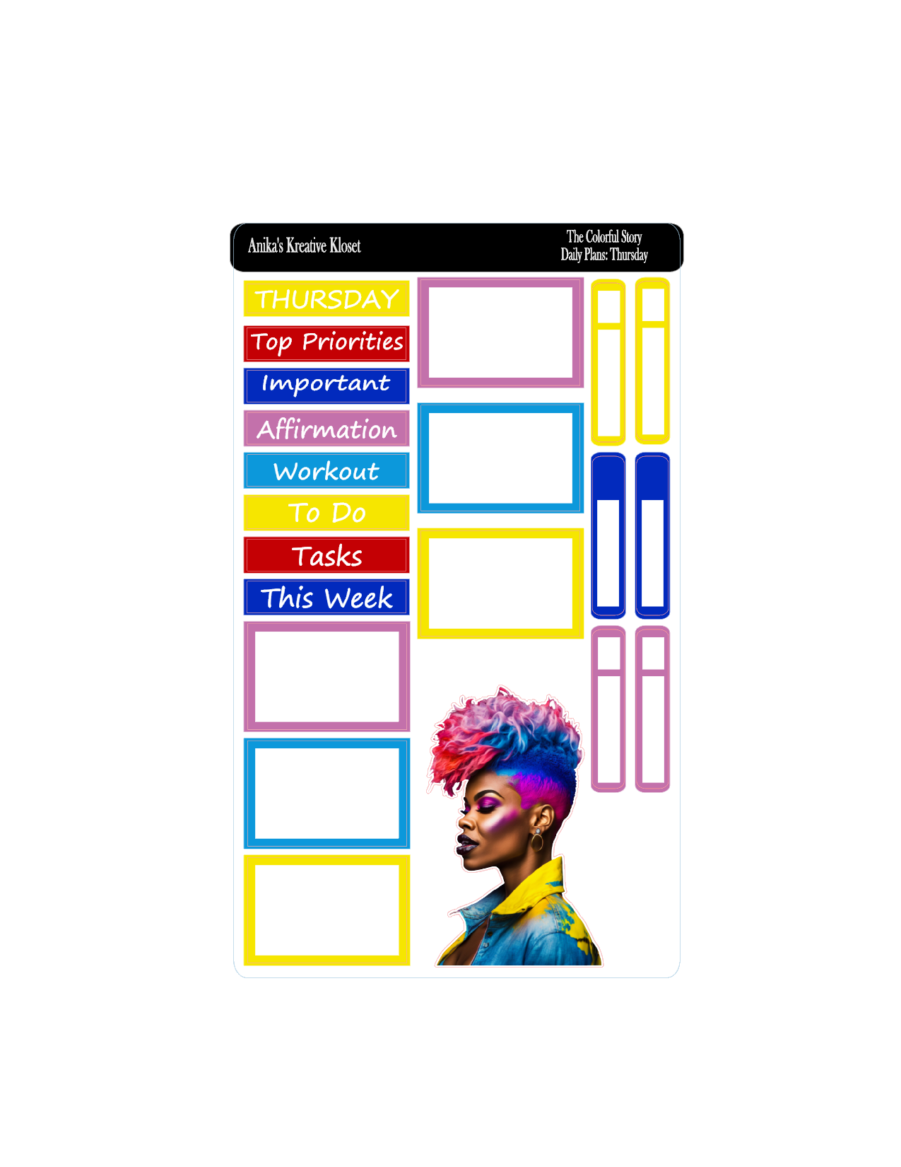 Daily Plans Sticker Kit: The Colorful Story