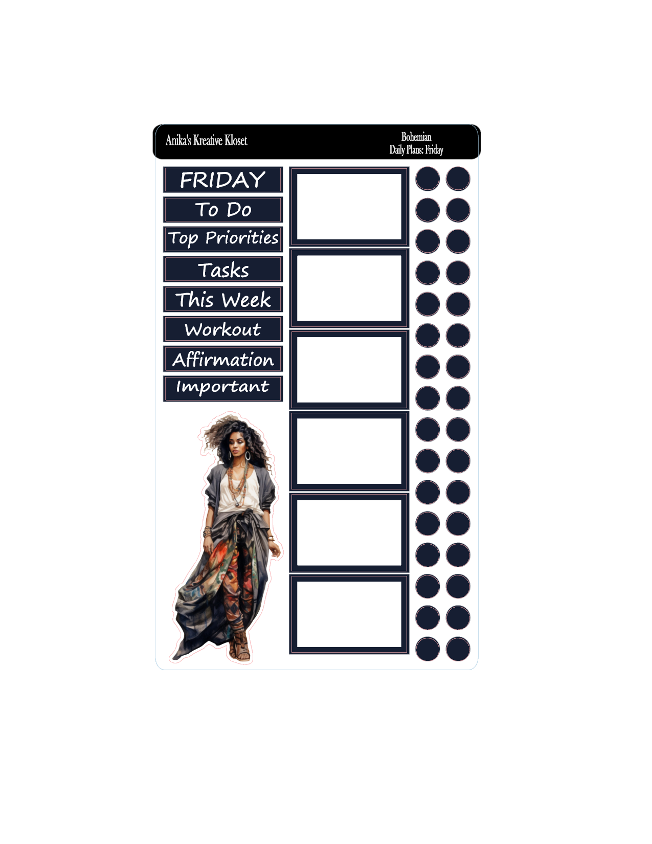 Daily Plans Sticker Kit: Bohemian Style