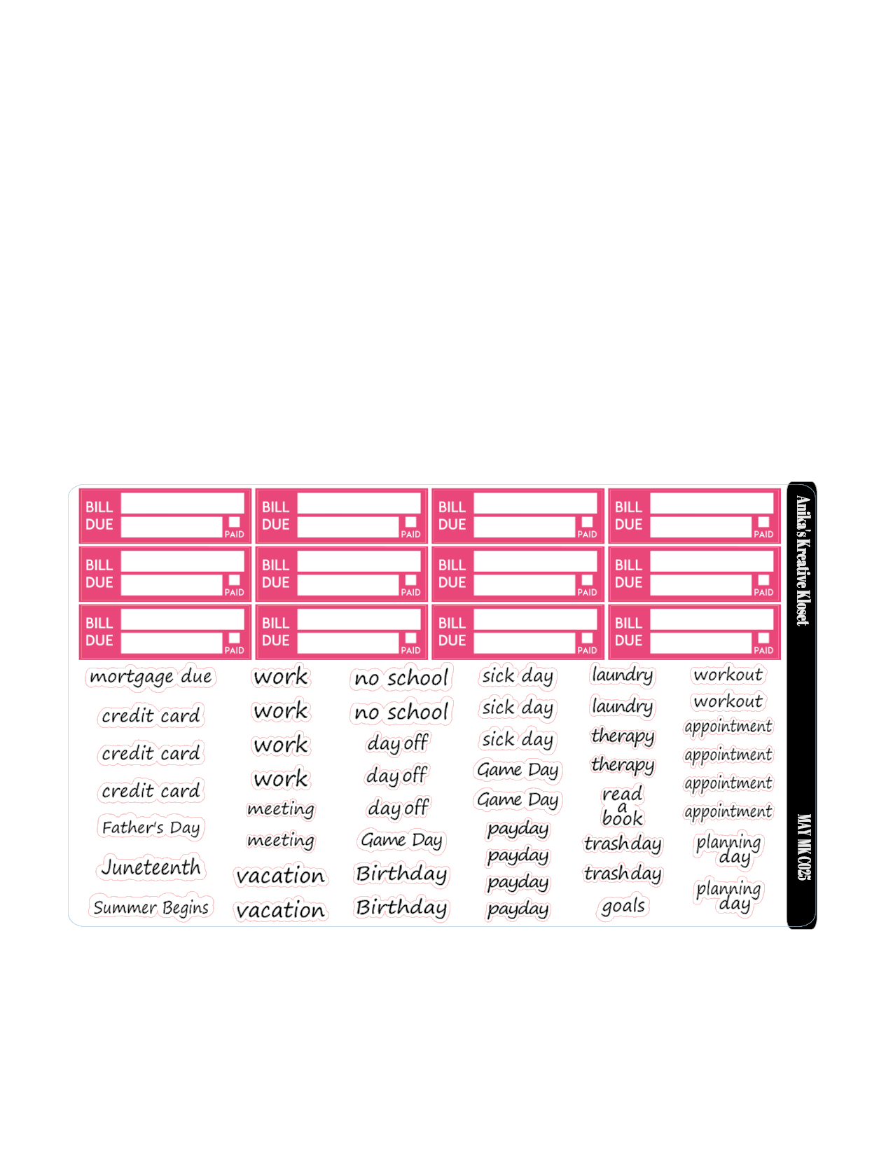 June Monthly Kit- HP Classic-Sized Mk-C025