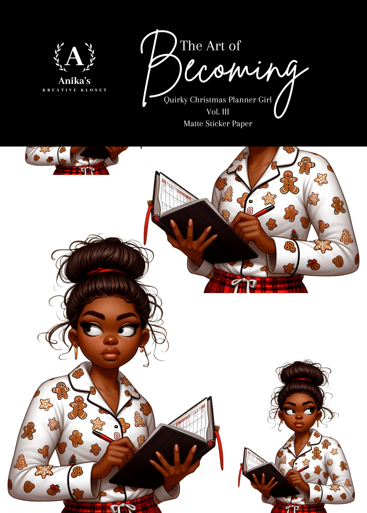 Quirky Christmas Planner Girls Sticker Book Vol. III