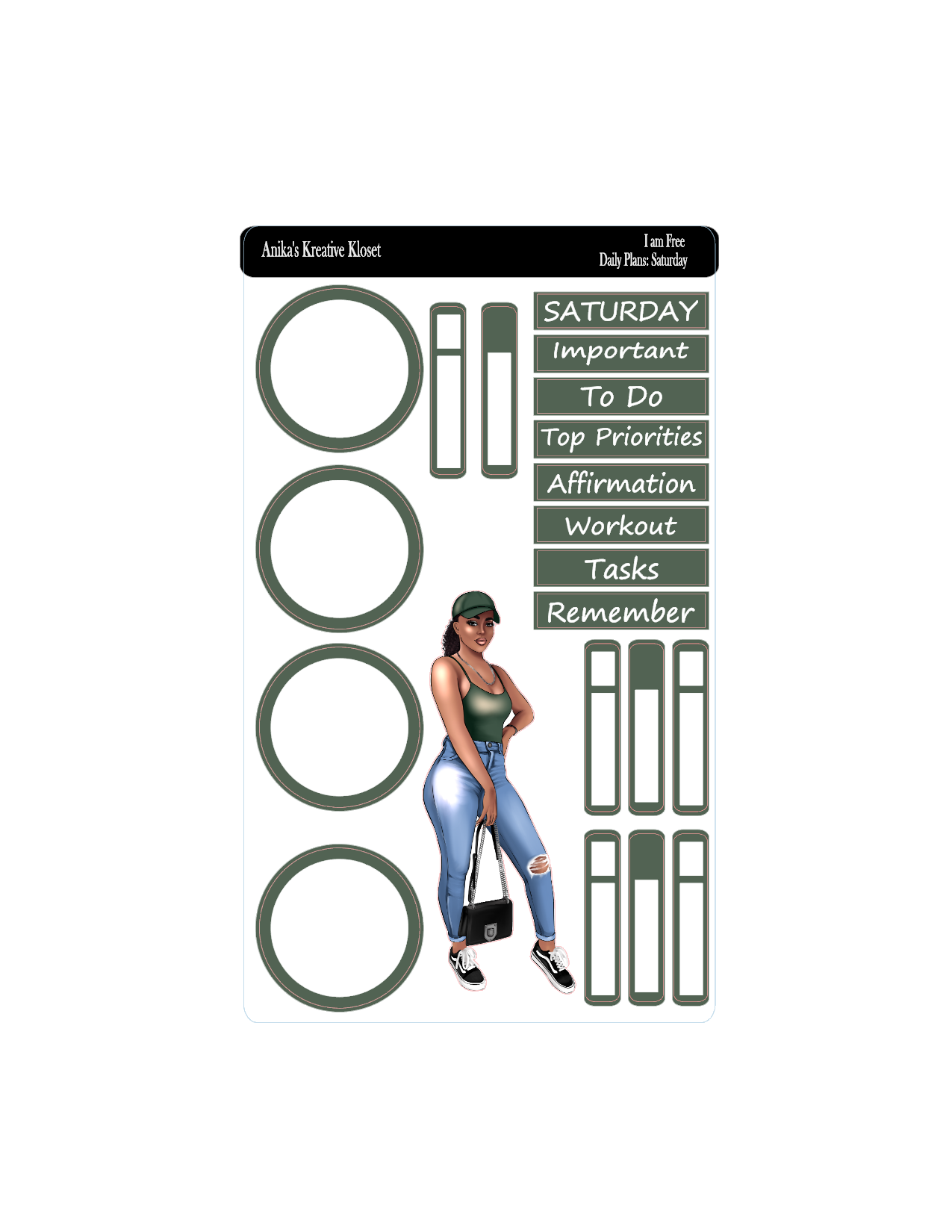 Daily Plans Sticker Kit: Shades of Green II