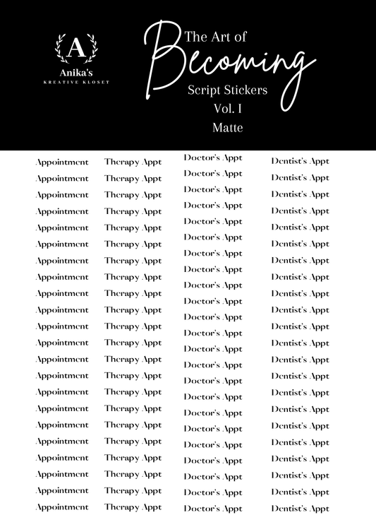 Script Sticker Vol. I