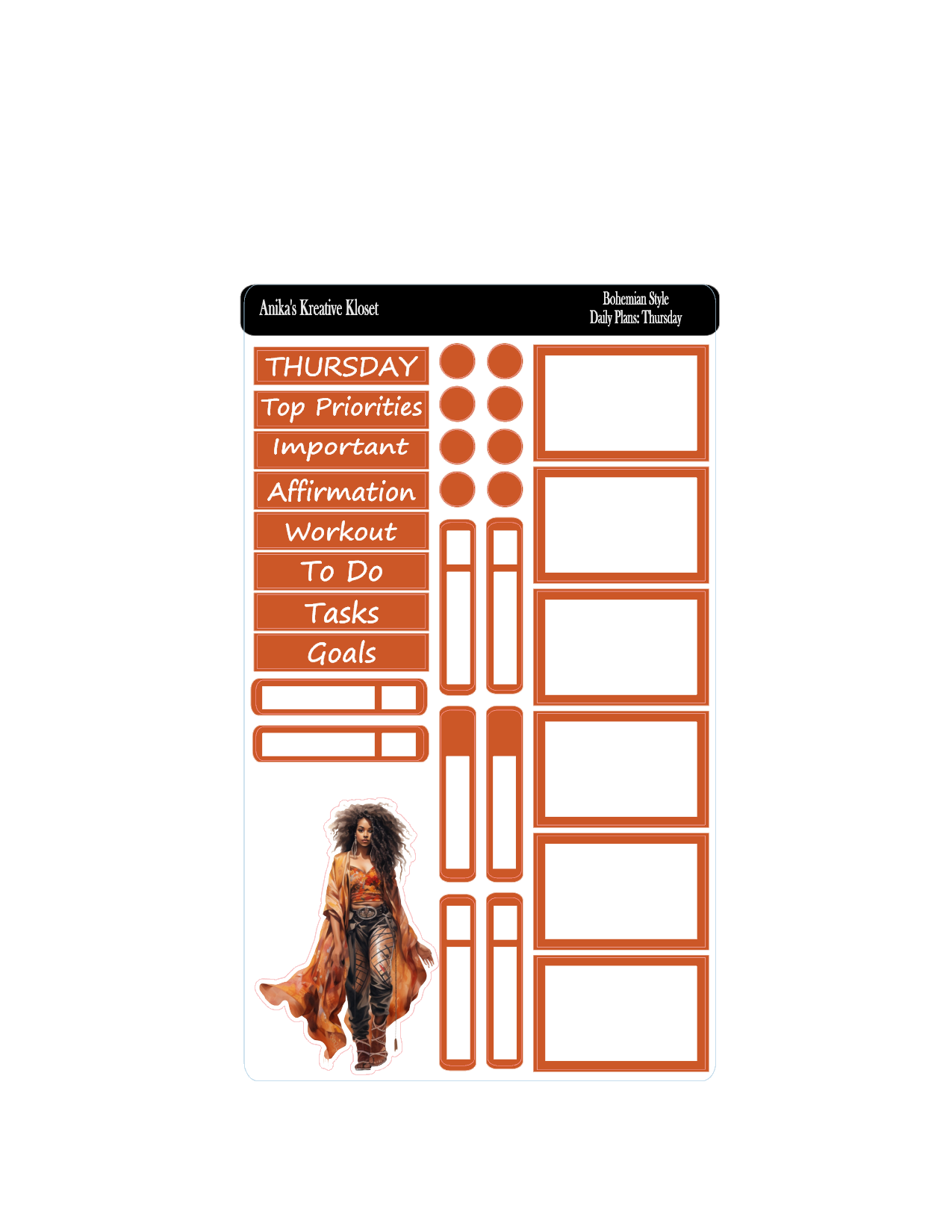 Daily Plans Sticker Kit: Bohemian Style