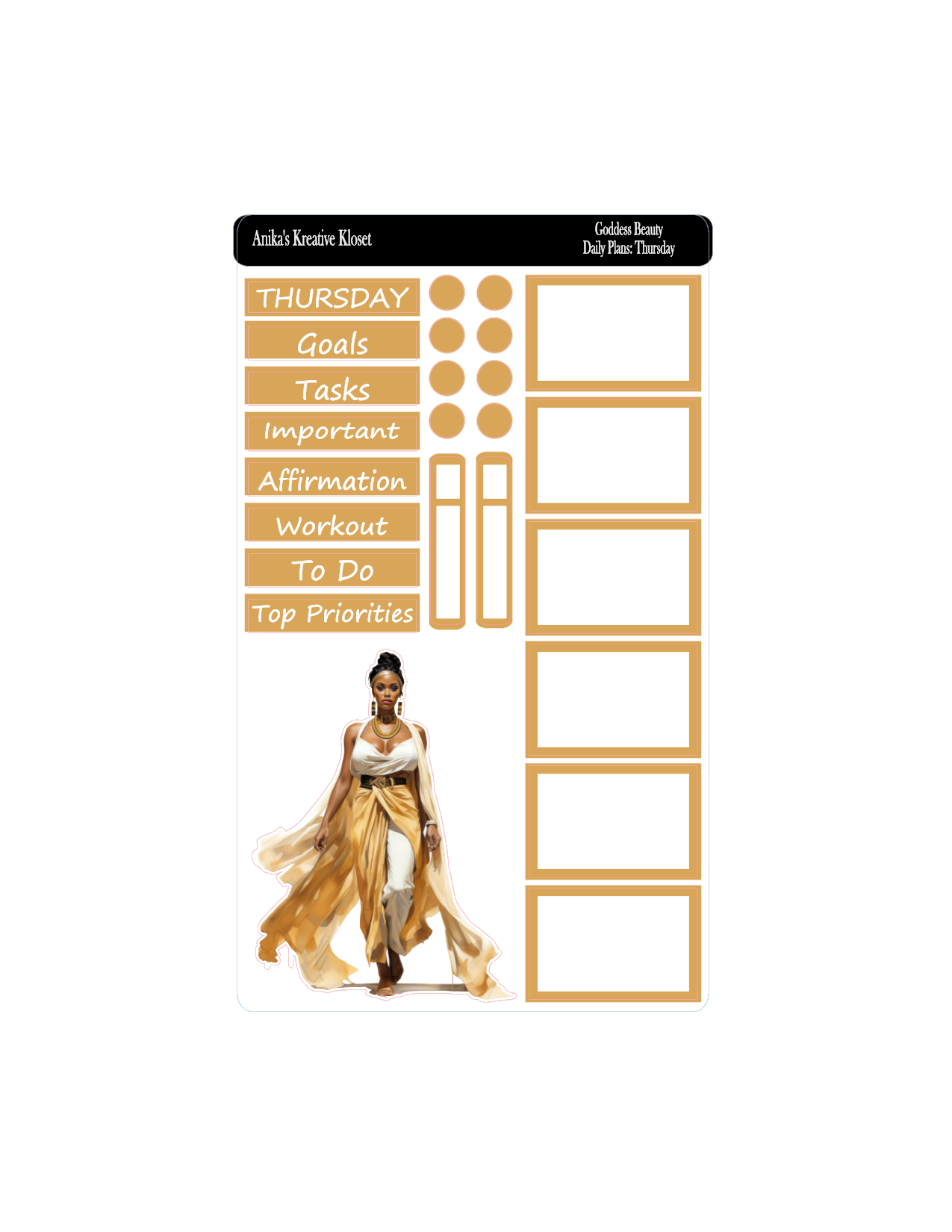 Daily Plan Sticker Kit: Goddess of Beauty