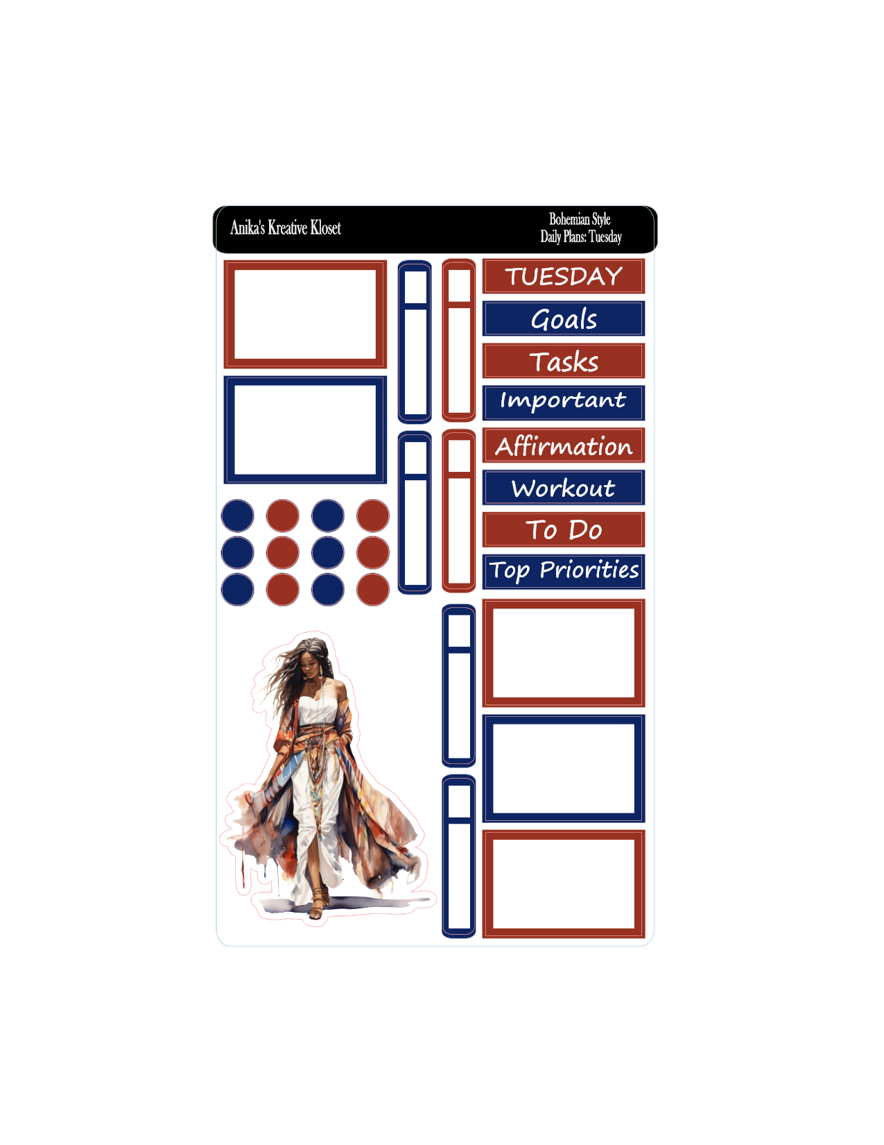 Daily Plans Sticker Kit: Bohemian Style