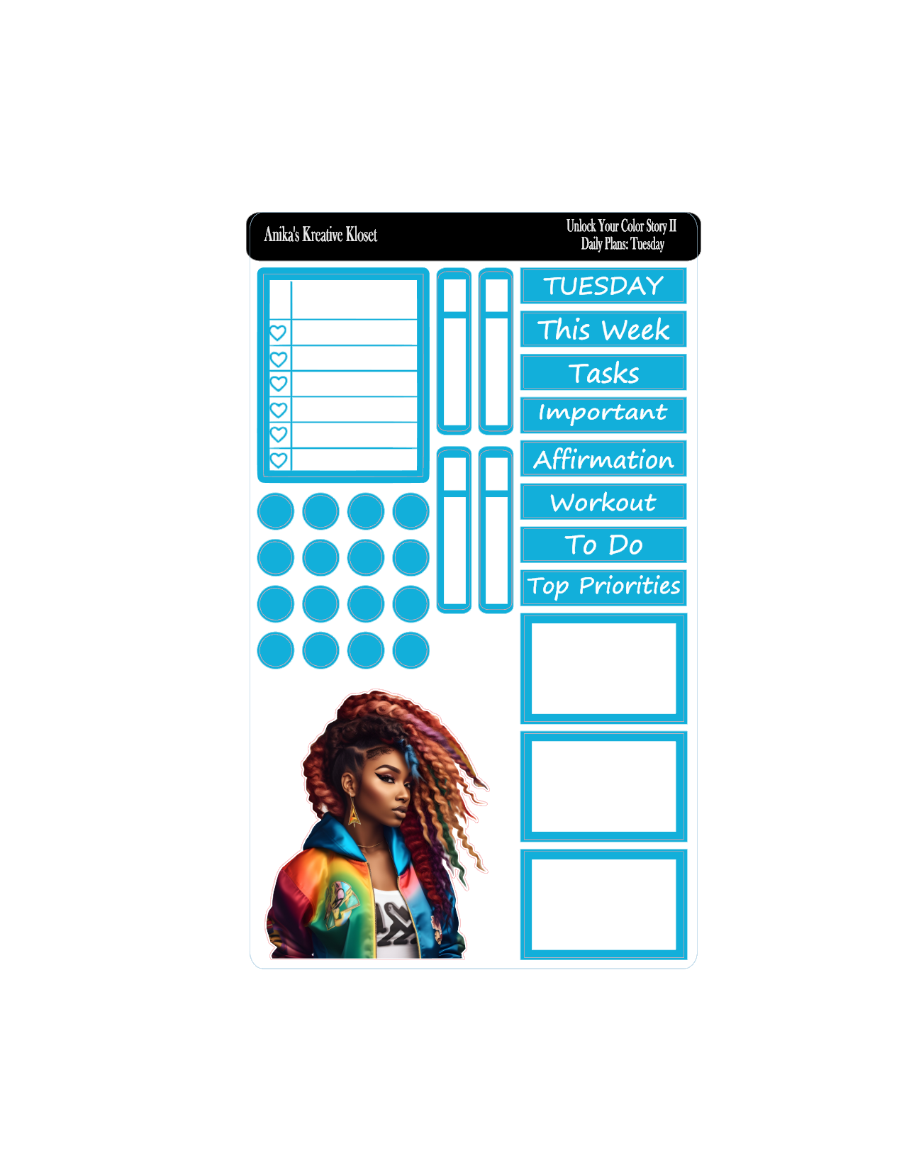 Daily Plan Sticker Kit: Unlock Your Color Story II