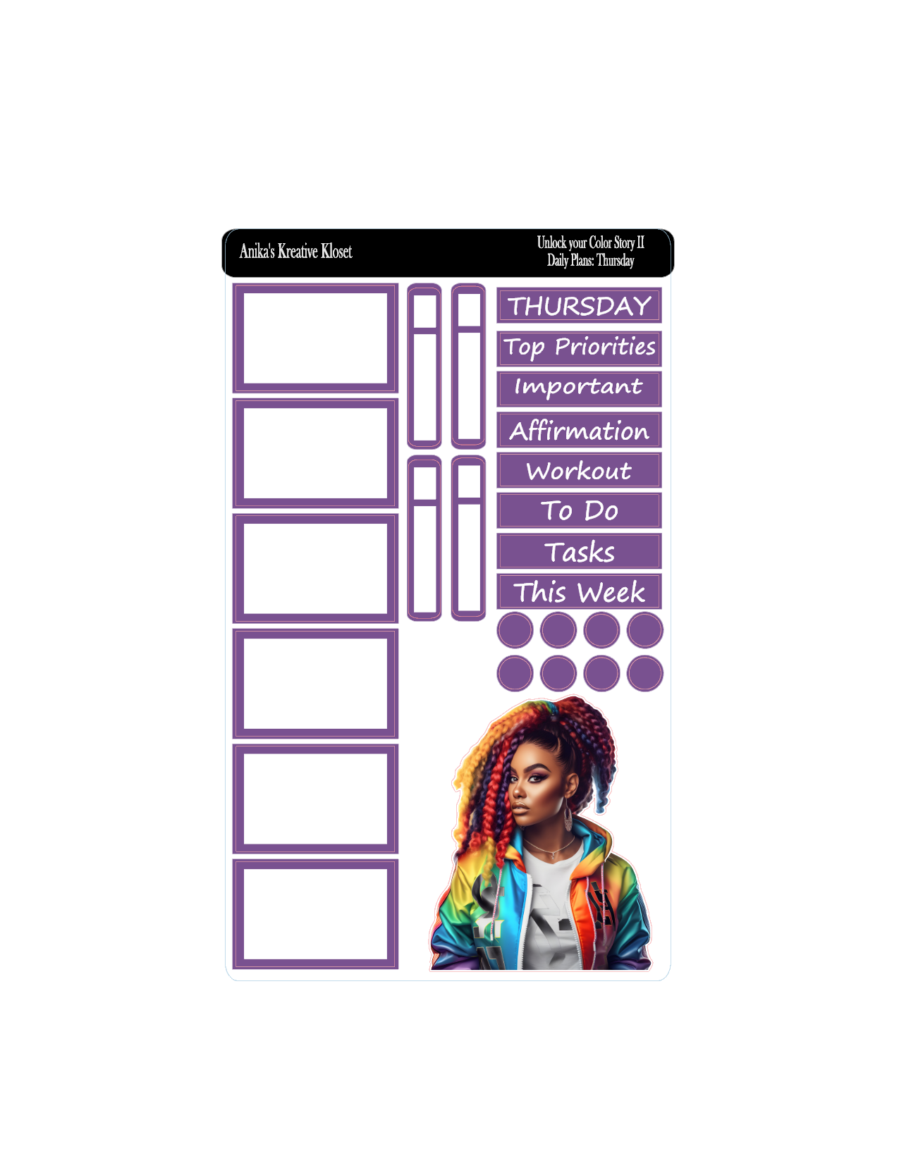 Daily Plan Sticker Kit: Unlock Your Color Story II