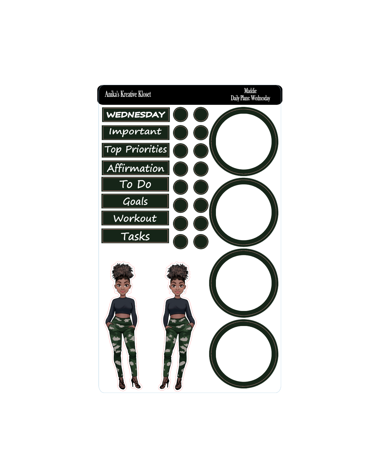 Maddie: Daily Plans Sticker Kit